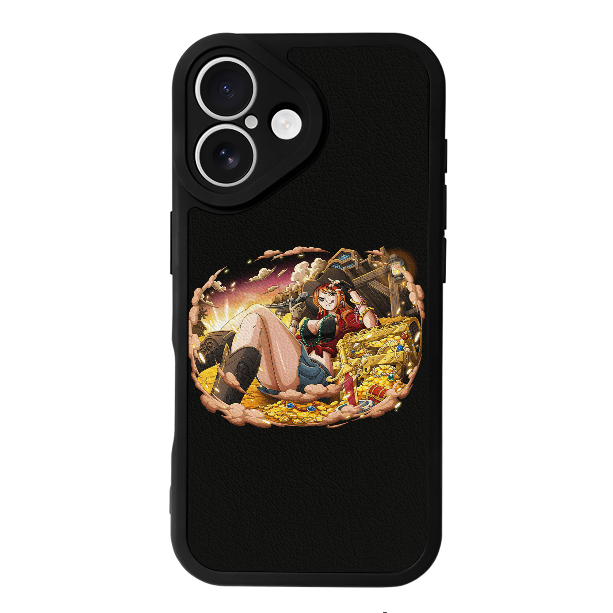 （画像用） ワンピース ナミ ONE PIECE Nami 【iPhone 16シリーズ対応】シリコンスマホケース（レザー調） 材質：シリコン